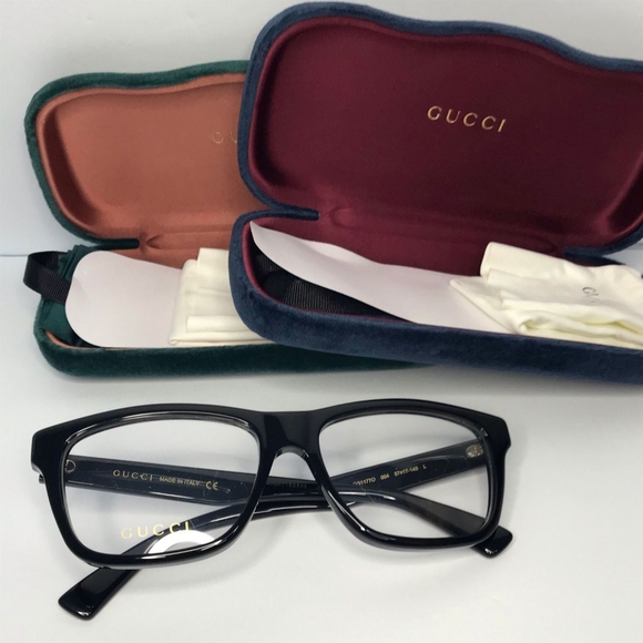 💯 Original GUCCI GG1177O 001 / 004This square Gucci optical shiny black frame. - Picture 8 of 16